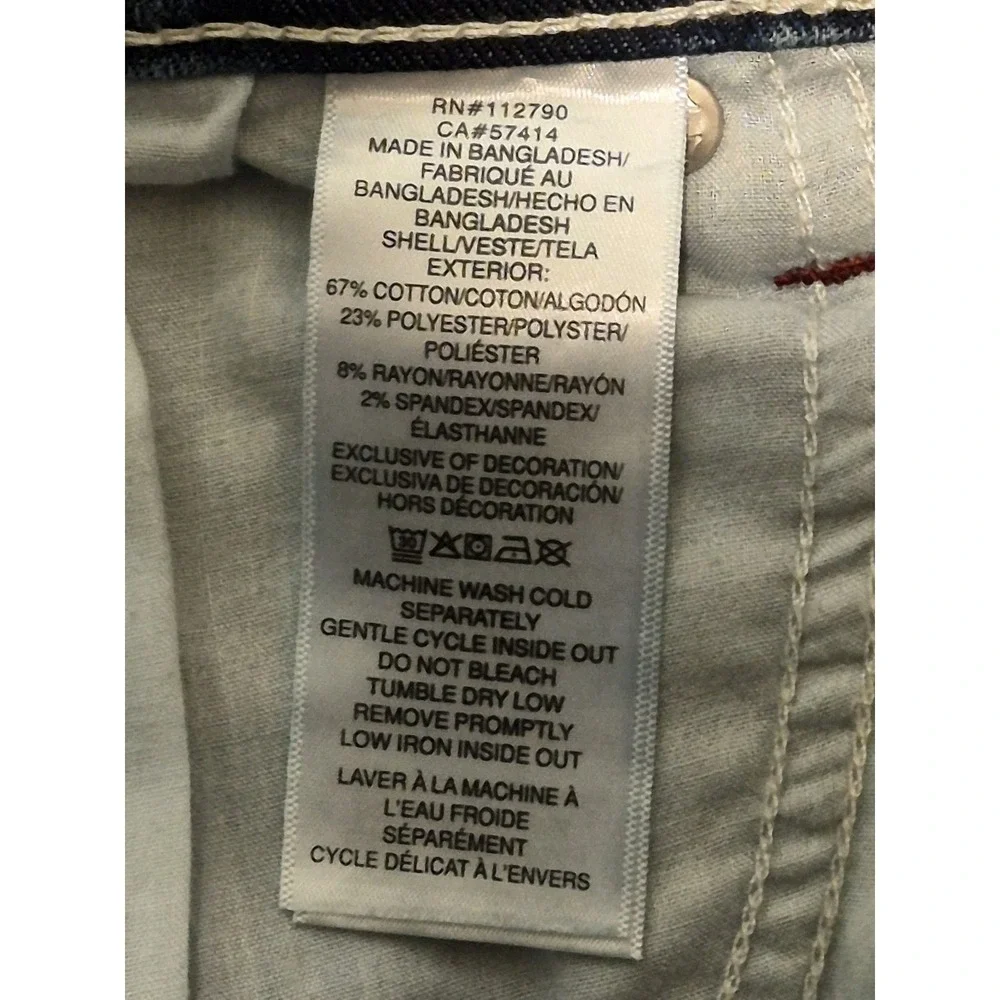 True Religion Ricky Relaxed Straight Jeans Medium Wash Men's 34x32 Blue Denim